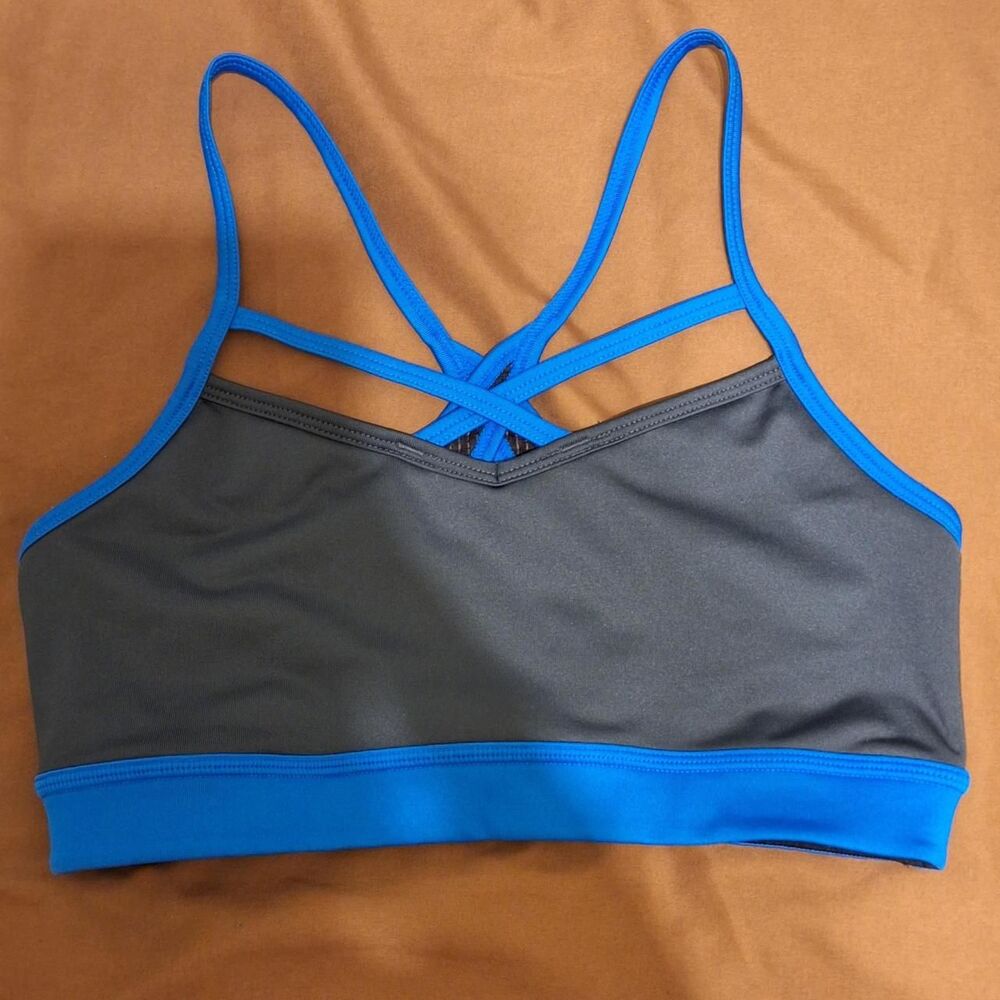 Zella Women's Black and Blue Bra